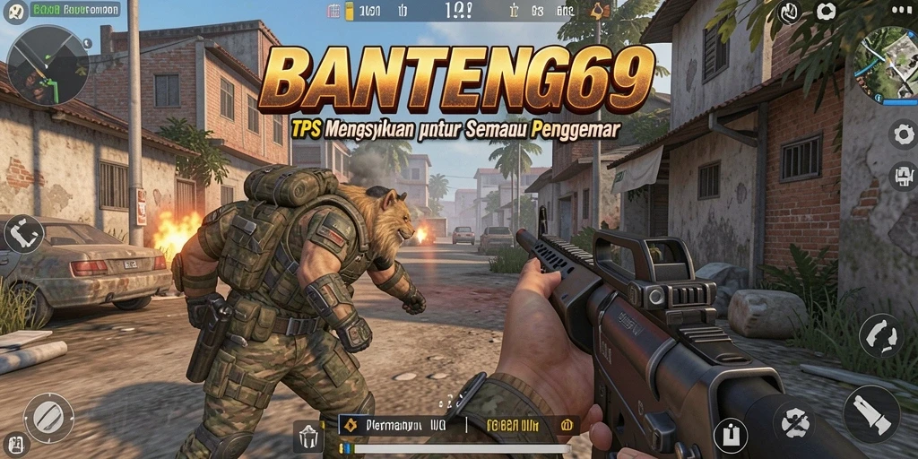 Screenshot utama BANTENG69 menampilkan aksi tembak-menembak yang mendebarkan.