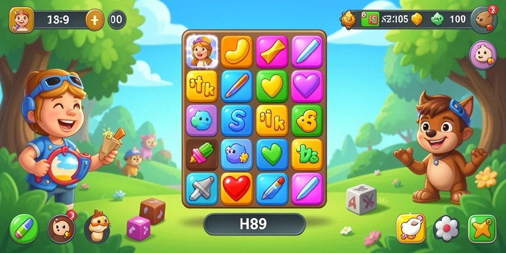 Screenshot H89 menampilkan gameplay yang seru dalam permainan Match-3.