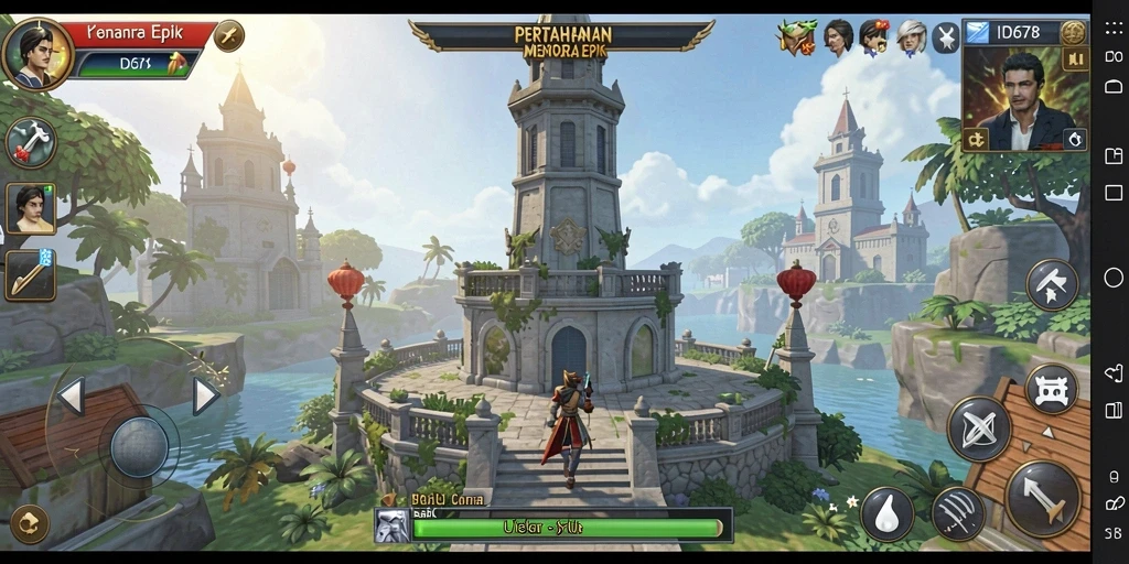Screenshot gameplay menunjukkan aksi seru dalam game Tower Defense ID678.