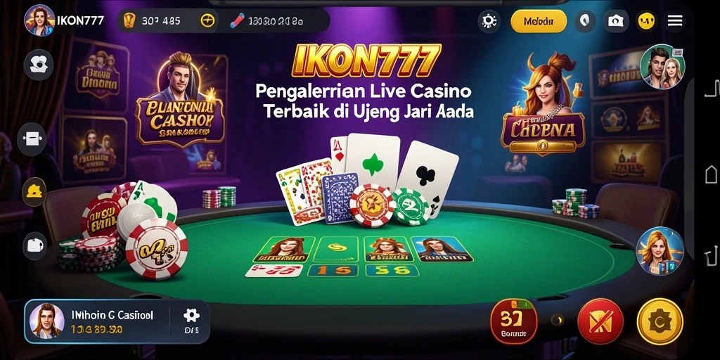 Tampilan gameplay Live Casino yang mendebarkan di IKON777.