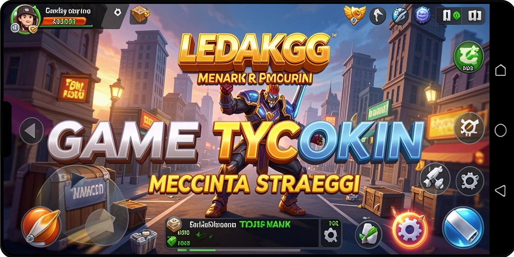 Screenshot gameplay LEDAKGG menampilkan aksi membangun bisnis Tycoon.