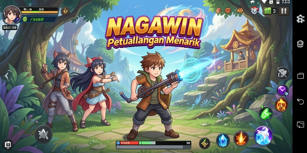 Tampilan gameplay seru dan karakter anime yang menawan.