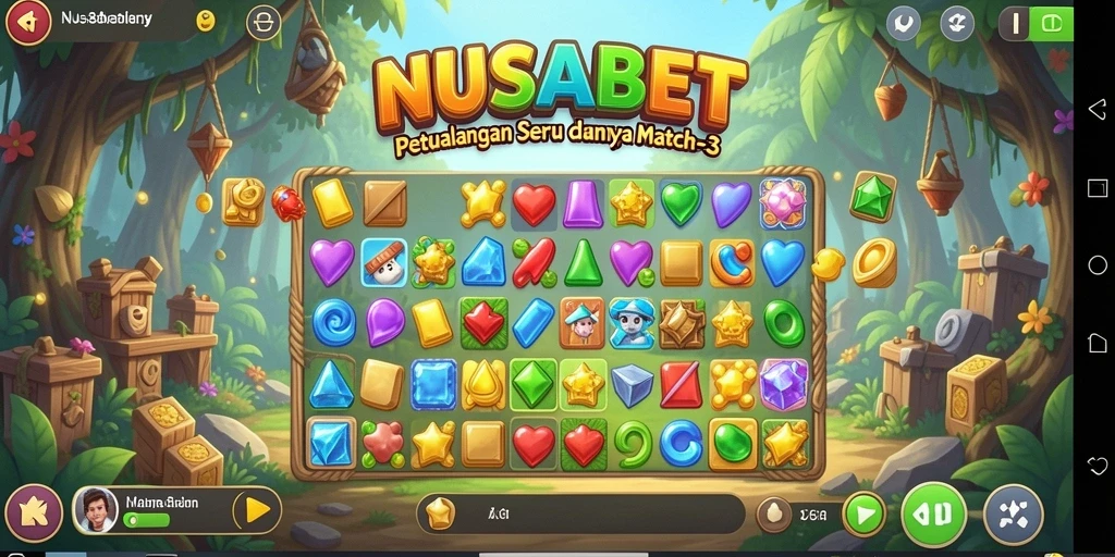 Tampilan gameplay seru di NUSABET, cocok untuk penggemar Match-3.