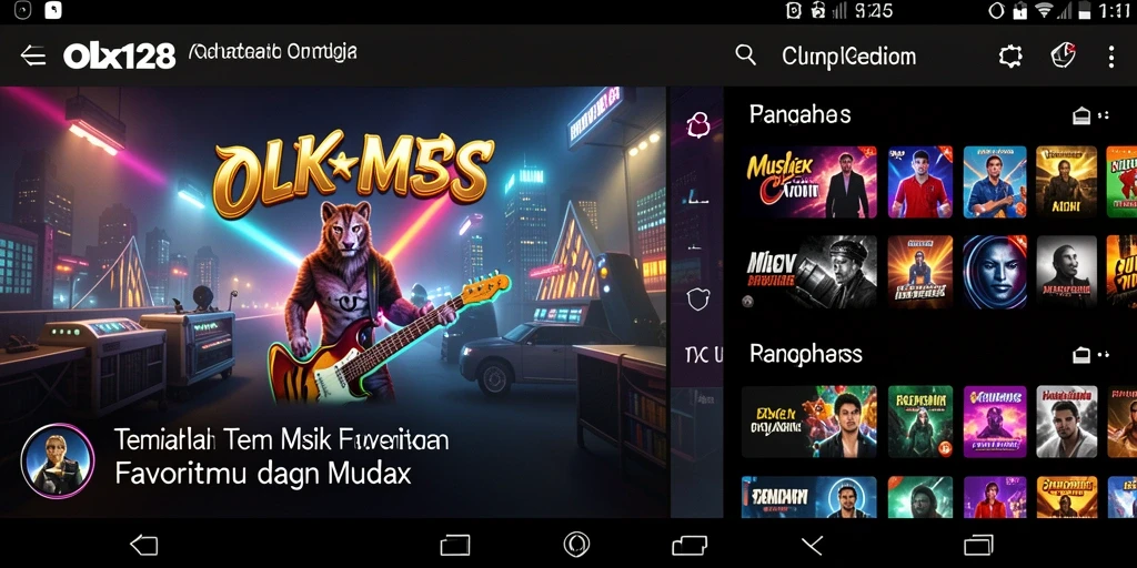 Tampilan gameplay OLX128 yang menarik dengan berbagai pilihan lagu.