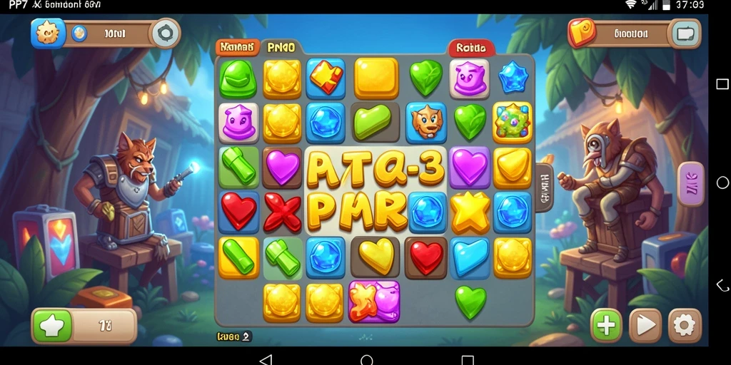 Screenshot utama PP7 menampilkan gameplay seru Match-3.