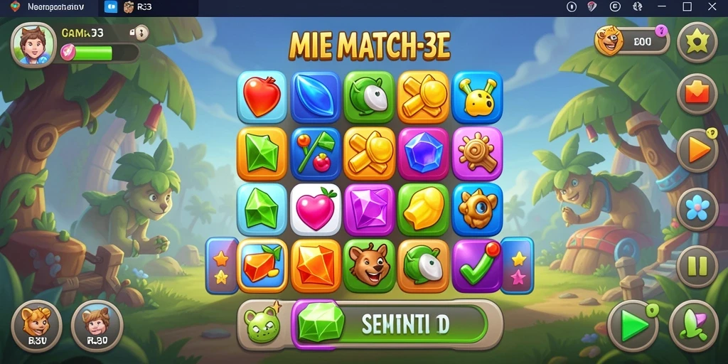 Screenshot gameplay RR33 yang menampilkan aksi seru Match-3.
